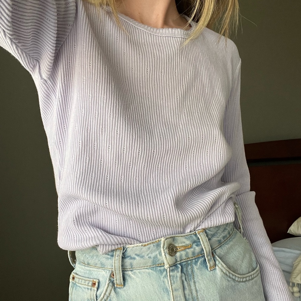 *Vintage* purple ribbed long sleeve tee